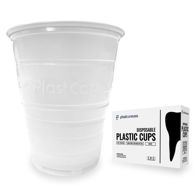 Disposable Dental Cups – Plastic (White)